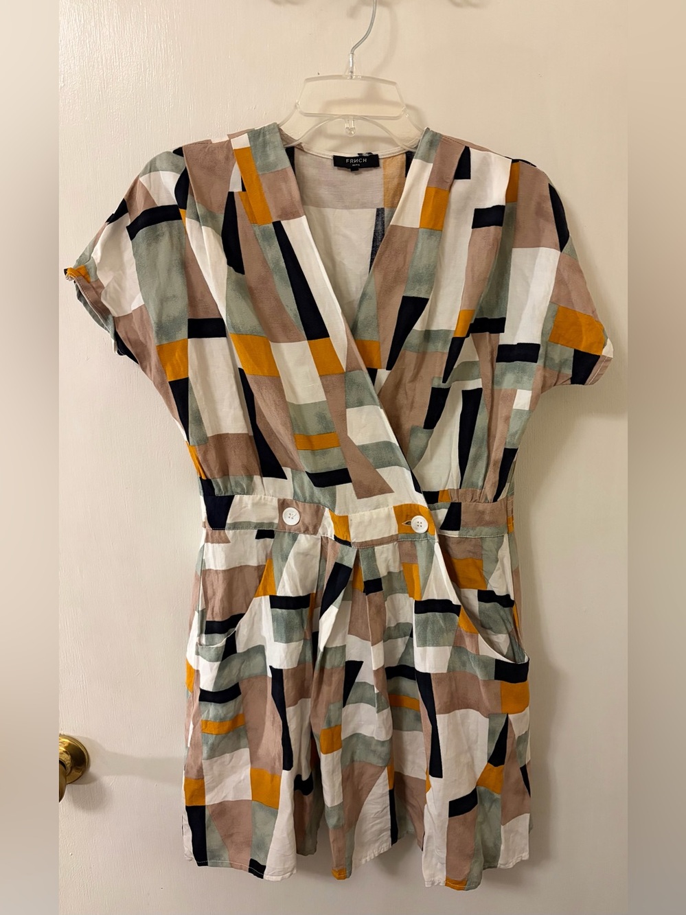FRNCH Paris Geometric Print Wrap-Style Women’s Dress - Multicolor